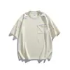 Camiseta para Hombre Acu de Manga Corta con Bloques de Color y Bolsillos, Talla Grande, Cuello Redondo, Nueva Llegada Verano 2026.