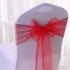 Hotel Boda Vidrio Gasa Cinta Banquete Color Sólido Funda de Silla Correa Respaldo de Silla Flor Decoración de Silla Elástica Lazo
