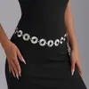 Corrente de Cintura com Disco de Rosca de Fio de Metal Europeia e Americana de Alta Qualidade Transfronteiriça Acessórios de Cinto de Corrente Corporal Feminino da Moda com Temperamento
