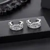 Pendientes de Clip de Zirconia de Doble Capa Transfronterizos Europeos y Americanos para Hombres, Brazaletes de Oreja Elegantes y Versátiles para Mujeres, Accesorios de Lujo Ligero de Gama Alta