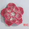 Adorno de cabeza de flor de pedrería accesorio DIY, accesorio de ropa, decoración de zapato de flor, aplique de tela de tres capas, peonía tridimensional