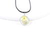 Collar de flores secas naturales, directo de fábrica, con cuentas de cristal de dos colores, cadena de suéter con flores, colgante de flor real con encaje de narciso