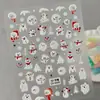 Adesivos de Natal Desenho Animado Boneco de Neve Embossados Transfronteiriços, Múltiplos Designs Disponíveis, Adesivos para Nail Art com Atmosfera de Natal de Inverno, Modelo CA