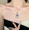 Huguang Sombra de Agua Azul Mar Profundo Denier Gema Aretes Campana de Viento Diseñador Chapado Oro de 18K Gota Zircón Collar Pavo Real