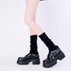 Calcetines de Punto de Estilo Nuevo Calcetines de Punto Calcetines de Media Caña Calcetines de Apilamiento JK para Mujer Otoño e Invierno Calcetines Cálidos de Color Sólido Calcetines para Piernas
