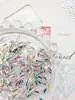 Decoraciones Súper Brillantes para Uñas Swarovski Corte de Borde Forma de Lágrima Pequeñas Blancas Color Mixto Lágrima Larga Rhinestone de Fondo Plano Accesorios para Uñas