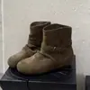 Botines plisados retro estilo coreano, nueva colección otoño/invierno 2026, punta redonda, lindos, a la moda, versátiles, botines cortos de meter, botas de piel