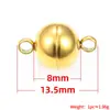 Fecho Conector de Joias em Aço Inoxidável DIY Fecho Magnético Esférico Redondo para Acessórios de Conexão de Ponta de Colar e Pulseira