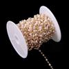 Cadena de cobre puro con perlas, accesorios de joyería, pulsera, cadena de perlas, bricolaje, horquilla, cadena de abanico redonda, cadena de cuentas, joyería