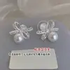 Brincos de pérola com laço em argola de prata 925, clipes de orelha tipo disco espiral para mulheres sem furo na orelha, brincos delicados, acessórios de orelha doces