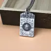 Plata de ley 999 amarillo dios de la riqueza nada marca plata colgante hombres retro auspicioso nacional estilo Xizang colgante sólido