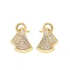 Pendientes Geométricos de Diseño de Nicho de Moda Xuping Aleación de Cobre Chapado en Oro de 14K Pendientes Minimalistas en Forma de Abanico Venta al por Mayor