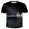 Comercio Exterior Transfronterizo Venta Caliente Europa y América Impresión Digital 3D Hombres Casual Cuello Redondo Ajedrez Verano Manga Corta Camiseta