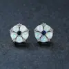Novedad Estilo Japonés y Coreano Pendientes de Flor de Diamante Platino Aobo para Mujer Pendientes Simples Elegantes Personalizados Versátiles Pendientes