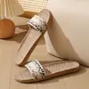 Pantuflas de Lino para Uso en Casa, Pantuflas de Interior para Pareja, Fabricante de Pantuflas de Algodón y Lino para Pisos de Madera, Pantuflas de Verano Antideslizantes para Hombres y Mujeres