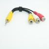 Cable adaptador RCA Lotus de 25 cm y 3,5 de un minuto y tres de 3,5 a AV, cable de audio y vídeo rojo, amarillo y blanco