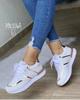 Zapatos Deportivos de Comercio Exterior para Mujer 2023 Otoño Nuevo Exportación Talla Grande Suela Baja Gruesa con Cordones Zapatos Deportivos Casuales Venta al por Mayor en Stock