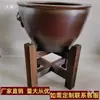 Soporte para Flores con Iluminación de Fibra Óptica, Estante de Madera Maciza Hecho a Mano, Soporte para Botellas de Vino, Soporte para Macetas, Base a Prueba de Humedad de Mortero de Piedra Pequeño, Base de Madera para Tanque de Agua Ins