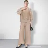 Miyake Miyake Moda Femenina de Tallas Grandes Transfronteriza Europea y Americana Elástico Alto con Tachuelas Versátil Conjunto de Dos Piezas