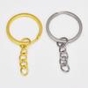 Llavero de múltiples especificaciones más cadena llavero de hierro anillo plano accesorios más 4 cadenas accesorios de joyería DIY