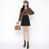 Saia de Lã Cinza com Lantejoulas Estilo Chanel para Mulheres, Nova Coleção Outono/Inverno 2026, Cintura Alta, Corte Evasê, Justa no Quadril, Curta, Tendência A8949
