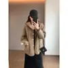 ¡Estilo Coreano Reductor de Edad! Pantalones con Capucha y Bolsillo Grande de Solapa de Terciopelo de Partículas Cálidos y Gruesos para un Aspecto Adelgazante, Ropa de Abrigo Gruesa de Felpa para Mujeres en Otoño e Invierno