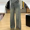 Jeans retro de pierna ancha talla extra para mujer de Primavera y Otoño, pantalones rectos americanos holgados de cintura alta adelgazantes de largo completo para figuras petite