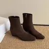 Botines de Punta Aguda para Mujer 2025 Nuevos Botines de Otoño e Invierno Estilo Francés Botines Delgados de Nicho para Mujer Botines Martin de Gamuza para Mujer