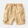 Calças de Cinco Pontas Novas de Verão para Meninos Calças Casuais de Bebê Estilo Coreano Calças Curtas Infantis Calças da Moda com Bolsos