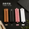 Estuche de lápices lavable resistente al desgarro, ecológico y de lujo para estudiantes, estuche de lápices portátil, en blanco, en stock, con banda elástica y cierre de cremallera de alta gama