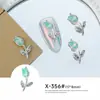 Nova Joia para Nail Art Cravejada com Diamantes de Liga Metálica Formato Tulipa Rosa Desejo Puro Estilo Ins Acessórios Brilhantes Super Chamativos