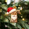Colgante de Carta de Jengibre de Papá Noel Decoraciones para Árbol de Navidad Adornos Navideños Colgantes de Cartas de Navidad