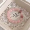 Nuevo Pulsera de Cristal Rosa del Mar de China Oriental Estilo Chino Cristal Natural para Mujer Venta al por Mayor Pulsera de Cristal Fresa Amor para Niñas Diseño Regalo