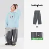 Pudding Haru Colección Primavera Pantalones para Niñas 2026 Nuevo Estilo de Primavera Pantalones Deportivos Rayados de Bloques de Color para Niños Pantalones Largos Bordados