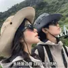 Sombrero de Vaquero Occidental para Mujer, Sombrero de Sol con Visera Estilo Senderismo y Acampada al Aire Libre para Hombre, Sombrero de Pesca de Ala Ancha Estilo Japonés