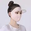 Mascarilla protectora solar para mujeres guapas, mascarilla facial tridimensional 3D, protección para los ojos, mascarilla facial de seda helada de verano, ácido hialurónico, protección UV