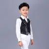 Chaleco de Lentejuelas para Niños Ropa de Baile Hip-Hop Jazz Performance Ropa de Baile de Pasarela Ropa de Performance para Niñas Niños