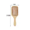 Peine de Bambú Moso con Cojín de Aire para Alisar el Cabello, Ondular el Cabello, Antifrizz, Antiestático, Salud del Cuero Cabelludo, Masaje, Peine de Cojín de Aire