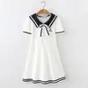 Vestido de Verano para Niñas Estilo Academia para Niños Falda Azul Marino para Niños Mayores y Adolescentes Vestido de Princesa Deportivo [Sin Devoluciones ni Cambios]