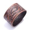 Pulsera de hombre moderna con personalidad de la moda europea y americana, clásica, con relieve, pintada al óleo, de cuero ancho, estilo punk y hip-hop.
