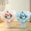 Ramo de Rosas de Lana Tejido a Mano Producto Terminado Flor de Ganchillo de Simulación Regalo Creativo para Festival Decoración del Hogar Disponible al por Mayor
