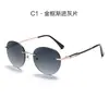 Gafas de Sol Redondas Personalizadas Estilo Nuevo 2026 para Hombres, Gafas de Sol Punk de Calle Europeas y Americanas para Mujeres, Marco Dorado, Sin Marco