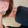 @Pendientes Cuadrados Geométricos Coreanos de Moda Simples y Elegantes Ligeros de Lujo Diseño de Alta Gama Pendientes de Botón Joyería