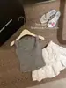 Camisola Chaleco con Borde de Encaje Espalda Bonita 2024 Nuevo Verano para Mujer Interior Ajustado sin Mangas con Almohadilla en el Pecho para Mujer
