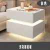 Mesita de noche inteligente de madera maciza, mesita de noche minimalista moderna, estilo dormitorio crema, mueble de almacenamiento multifuncional para el hogar de lujo ligero