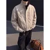 En stock: Chaqueta biker de cuero PU tie-dye estilo americano, nuevo lanzamiento otoño 2026, abrigo casual de moda para hombre, corte holgado, talla grande