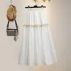 Saia Estilo Étnico Primavera e Verão Nova Saia Elegante de Corte A Que Cobre a Virilha Boêmia Francesa Aparência Emagrecedora Roupa Feminina