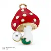 Colgante en forma de hongo, aleación con esmalte, accesorios para manualidades, dijes para joyería, llaveros hechos a mano, pulseras, collares, venta al por mayor
