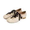 Nuevos Zapatos de Moda para Mujer Zapatos de Salón Uso en las Cuatro Estaciones Zapatos Mary Jane Suela de Goma Antideslizante Suela Blanda Compra en Grupo Cordones Tacón Bajo Boca Poco Profunda