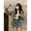 Chamarra sudadera corta para mujer, nuevo estilo primavera y otoño 2026, cárdigan con cremallera y capucha, prenda exterior para mujeres petite, moda de otoño